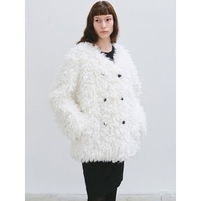 VIETTA FAUX FUR COAT WHITE