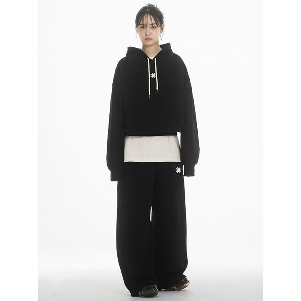 SYMBOL OVER FIT HOODIE - BLACK