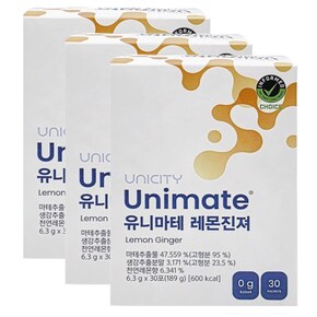 유니시티 유니마테 레몬진져 마테 생각추출물 30포 3개