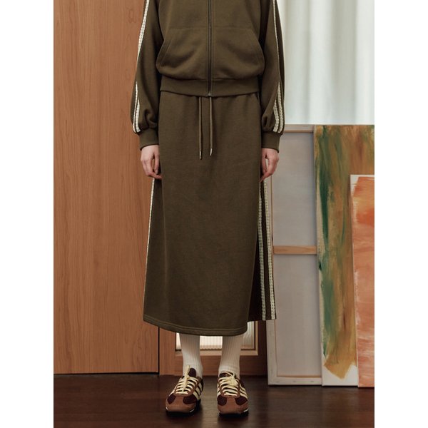 레이스 리본 트레이닝 스커트 / 브라운