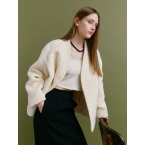 BELTED HALF-NECK JACKET (cream ivory)