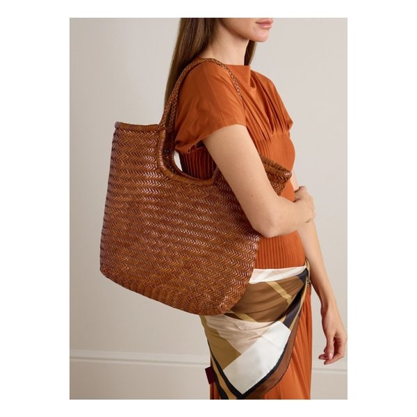 Ns 도니골 트리플 점프 우븐 가죽 토트 탠 브라운 46376663162913499