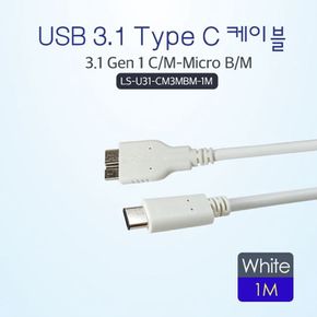 USB3.1 타입C - USB3.0 마이크로 B타입 케이블 M-M 1m