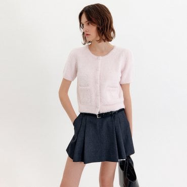 룩캐스트 피오니 퍼프 헤어리 니트 탑_핑크 / PEONY PUFF HAIRY KNIT TOP_PINK