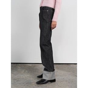 semi-wide denim pant (black)