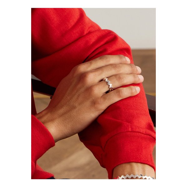 미키아 스네이크 스털링 실버 다이아몬드 링 실버 46376663162912526