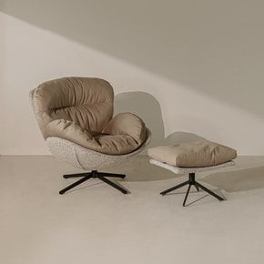 칼모 패브릭 라운지 의자 스툴 세트 (로우백) (착불)