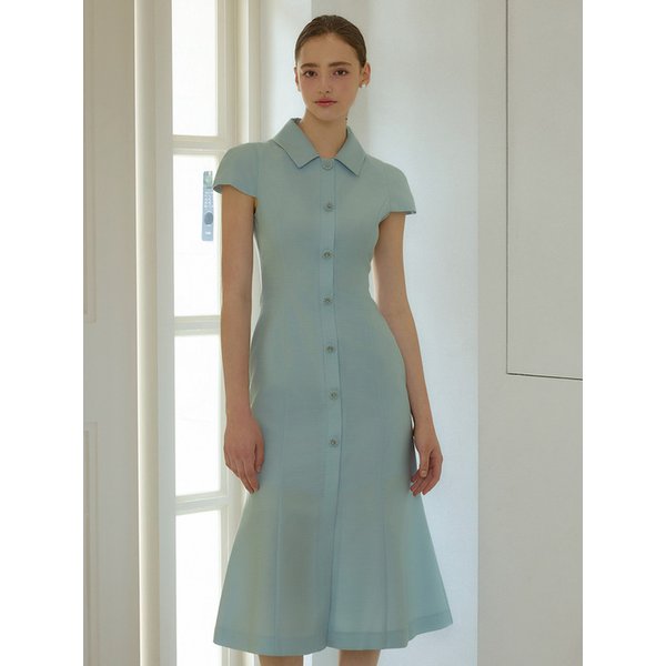 25HS 칼라122 떼루아라인 실루엣클레어 원피스 스카이블루