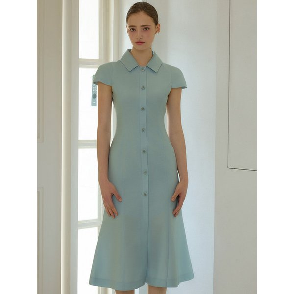 25HS 칼라122 떼루아라인 실루엣클레어 원피스 스카이블루