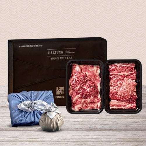 대정 1++한우 갈비살 구이 모둠 세트 3호 400g (꽃살50g+살치살50g+늑간살100g+업진살100g+업진안살50g+갈비추리50g)