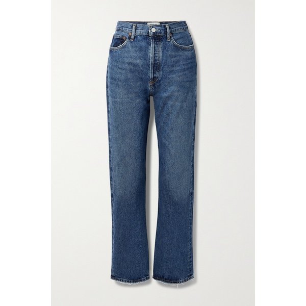 `90s Pinch Waist High-rise Straight-leg Organic Jeans 다크 데님