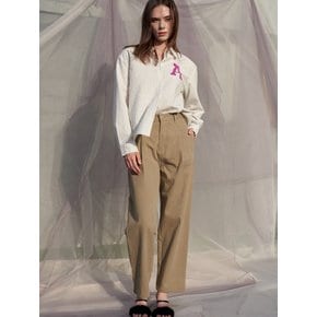 Baggy Pintuck Cotton Pants_Khaki_ㅡMedium