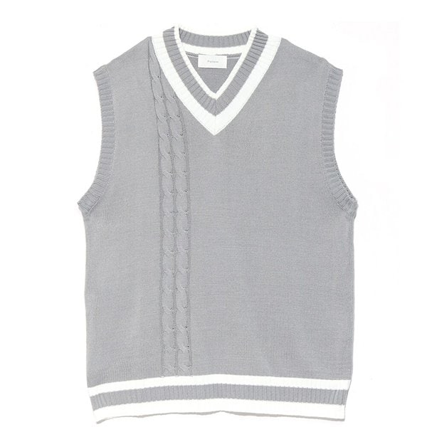 남녀공용 유니섹스 스웨터 가디건 맨투맨 블루종 후드 남자 브이넥 니트 조끼FL-VEA-Q009-회색