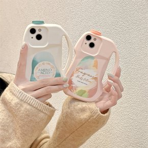 아이폰 14 13 12 pro max 프로 맥스 특이한 유연제 세탁 세제 병 모양 손잡이 카메라보호 스트랩 케이스