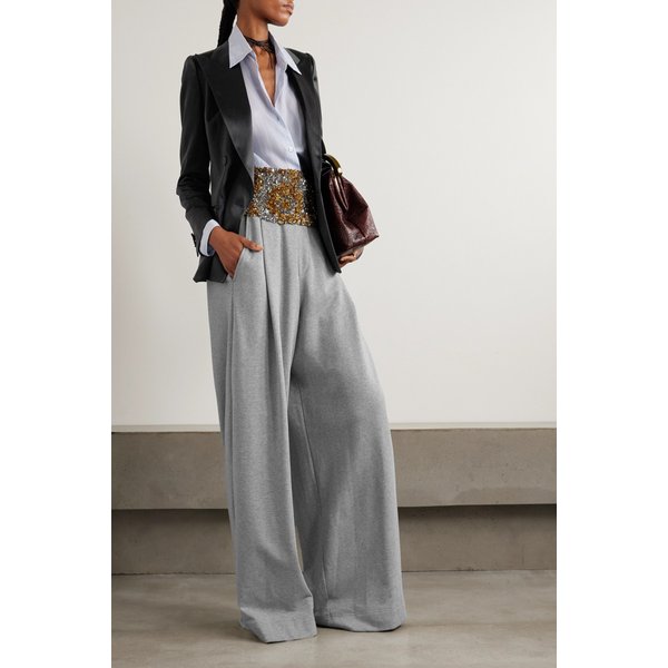 플리츠 코튼 저지 와이드 트랙 팬츠 46376663162959074