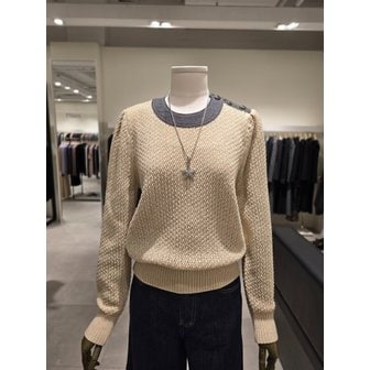 지고트 [파주점] 글리터 펀칭 데님 배색 니트 JR2A1PO314