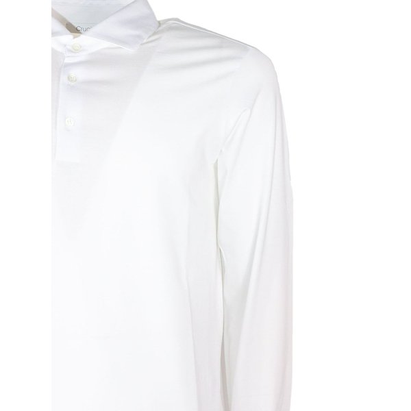 확대된 대표 [해외배송] 크루치아니 화이트 코튼 블렌드 폴로 셔츠 U61T0190PO190400 B0301940877