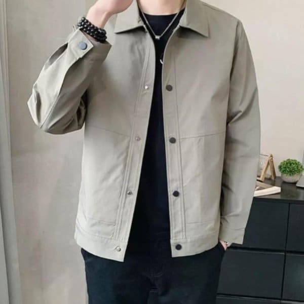 [옷자락] 남성 세미포멀 긴팔 스냅버튼 카라자켓