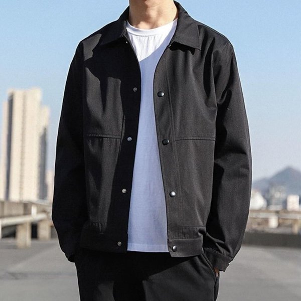 [옷자락] 남성 세미포멀 긴팔 스냅버튼 카라자켓