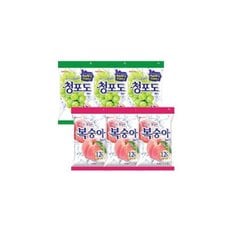  청포도 캔디 153g x3 + 복숭아 캔디 153g x3