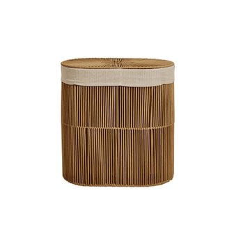  스트링 코튼 2단 런드리바스켓_브라운