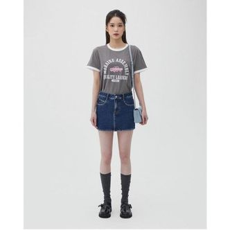 LAP (24S/S) 배색 띠 프린팅 반팔티셔츠 AQ2CT543[34135597]