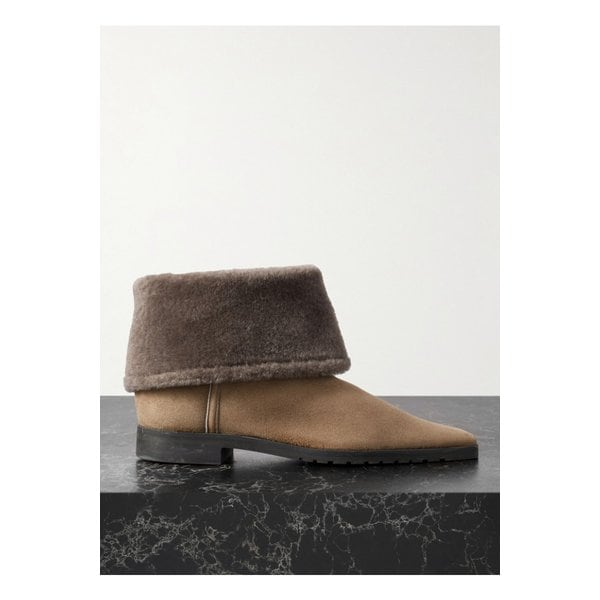 시어링 트리밍 스웨이드 앵클 부츠 토프 46376663162874198