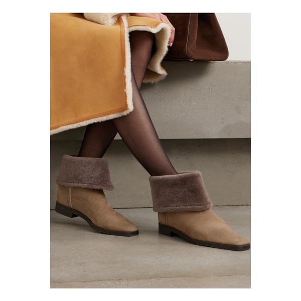 시어링 트리밍 스웨이드 앵클 부츠 토프 46376663162874198