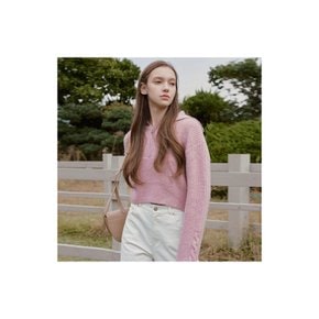 [11/21 순차출고] Sailor collar half zip-up knit - pink