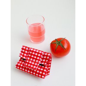 Gingham Mini Pouch - Red