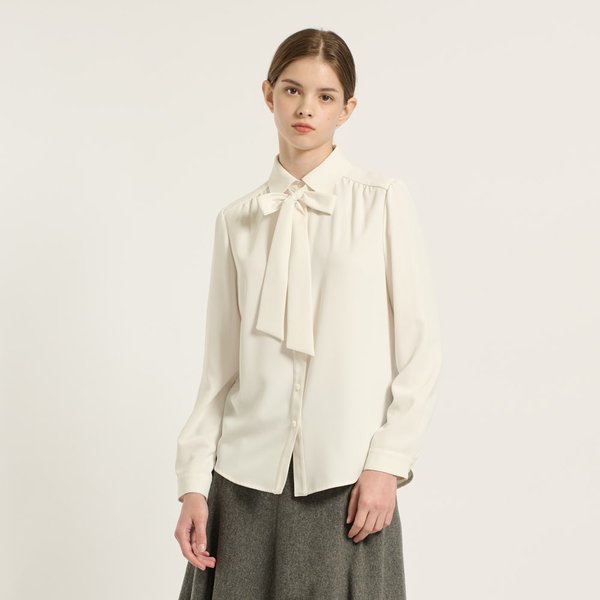 [여주점] 셔츠카라 타이 블라우스 B5D9B404
