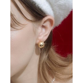 [Silver925] WH004 13mm point gold ball earrings