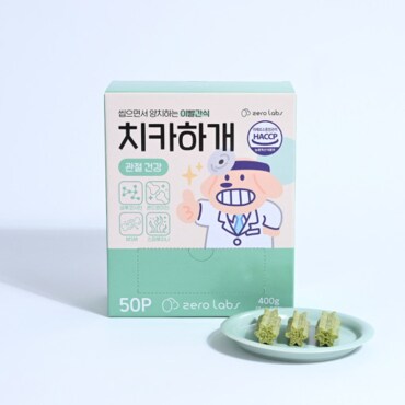 제로랩스 강아지 텐탈껌 치카하개 400g 50p 강아지껌 애견 간식 치석제거