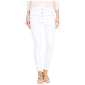 3690835 Madewell 10 High-Rise Skinny Crop Jeans in Pure White  Button-Front Edition