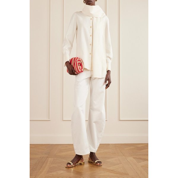 로플러 랜달 베일리 스트라이프 크로셰 라피아 클러치 46376663163039360