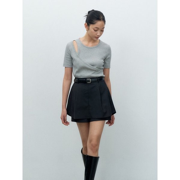 WAVE WIDE SKIRT PANTS BLACK MBESPA007BK
