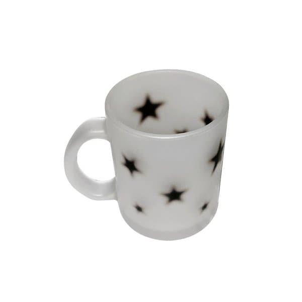 Black star glass mug (matte)