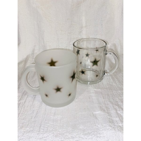 Black star glass mug (matte)