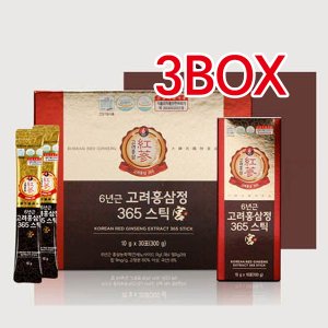  정원삼 6년근 고려홍삼정 365스틱 궁 10gx30포 3박스(총90포)/홍삼스틱