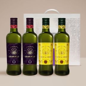 [선물포장]포스티보나 포도씨유 500ml 2병 해바라기유 500ml 2병(오일선물세트)..[34533625]