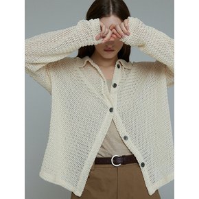 KARA MESH NET KNIT CARDIGAN (3COLOR)