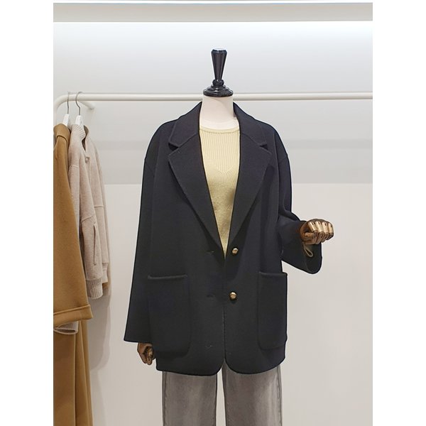 [파주점] 쥬크 주크 루즈핏 아웃포켓 캐시혼방 하프코트​​ V261MSG952