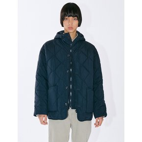 Detachable Hood Quilting Jumper - Navy