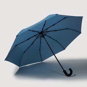 25N 손잡이 3단 접이 단우산_틸블루 그리드