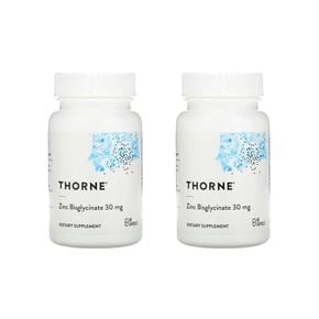 [해외직구]쏜리서치 징크 아연 비글리시네이트 30mg 60캡슐 2팩 Thorne Research Zinc Bisglycinate 30 mg 60 Capsules