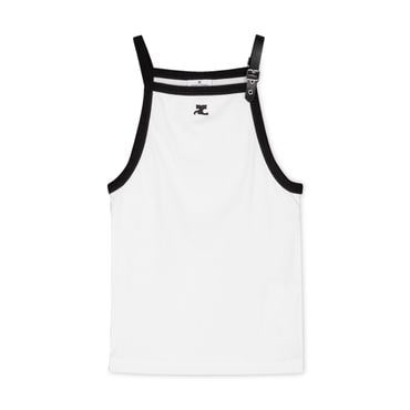 쿠레주 쿠레쥬 여성 BUCKLE CONTRAST 화이트 탱크탑 124JDE067 JS0070 0098
