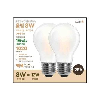  올빔 LED 8W 백색_2P