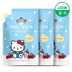 SSG 아이깨끗해 헬로키티 콜라보 핸드워시 숲속산책 리필 450ml 3개 손세정제 거품비누