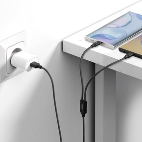 W 엑토 2in1 타입C 충전 케이블 동시충전 USB-45 나일론
