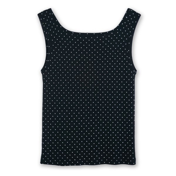 Front Logo Button Dot Tank-Top_Black
